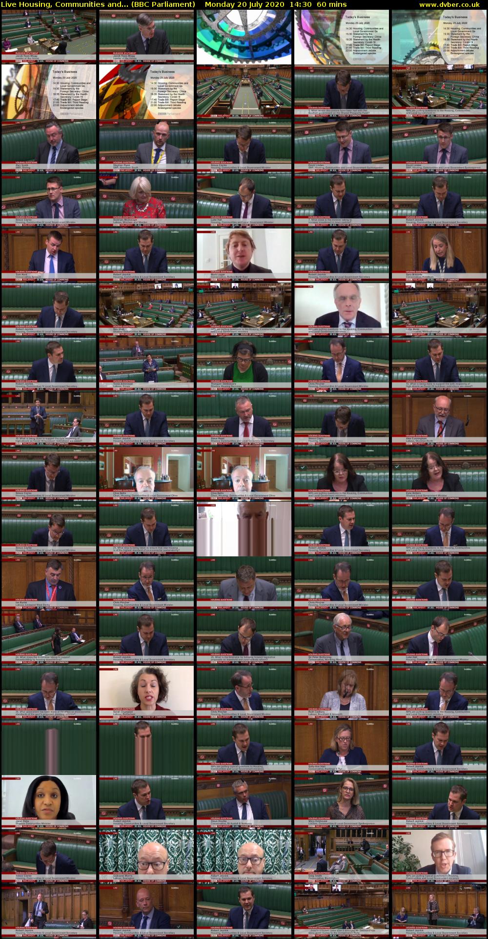 Live Housing, Communities and... (BBC Parliament) Monday 20 July 2020 14:30 - 15:30