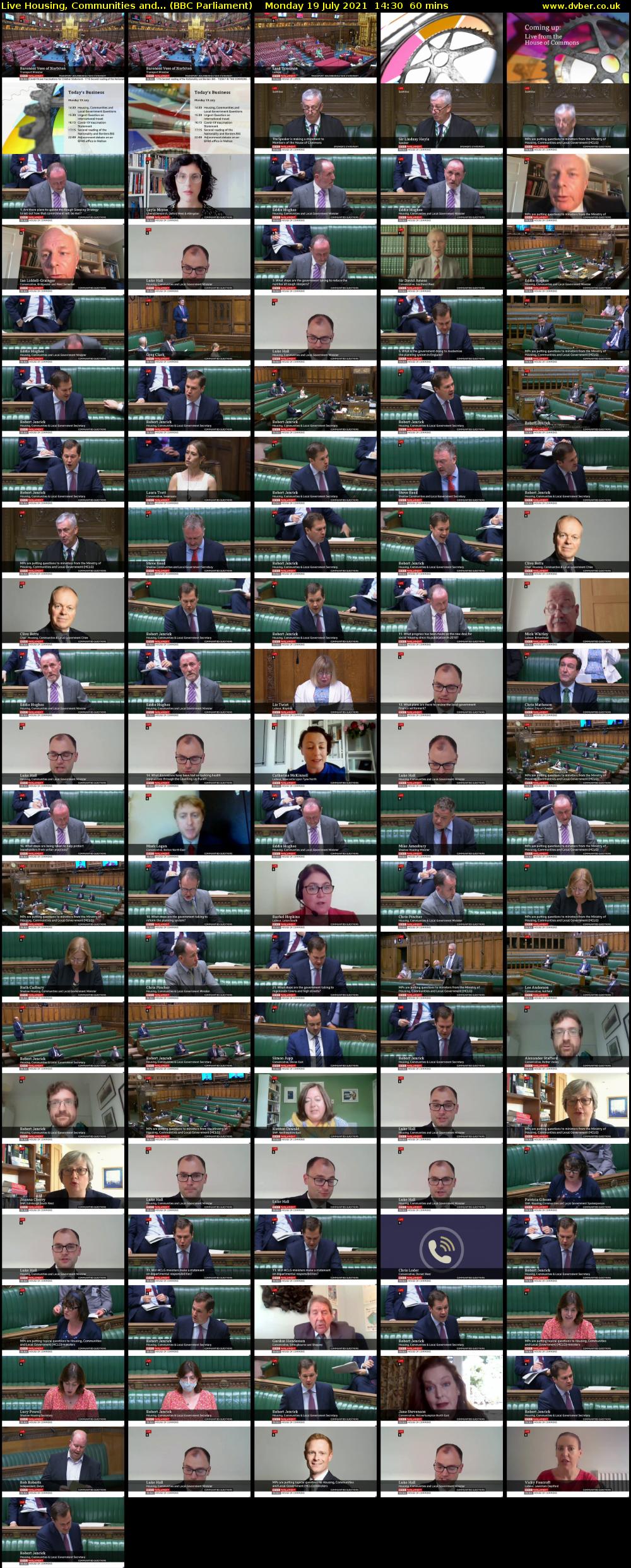 Live Housing, Communities and... (BBC Parliament) Monday 19 July 2021 14:30 - 15:30