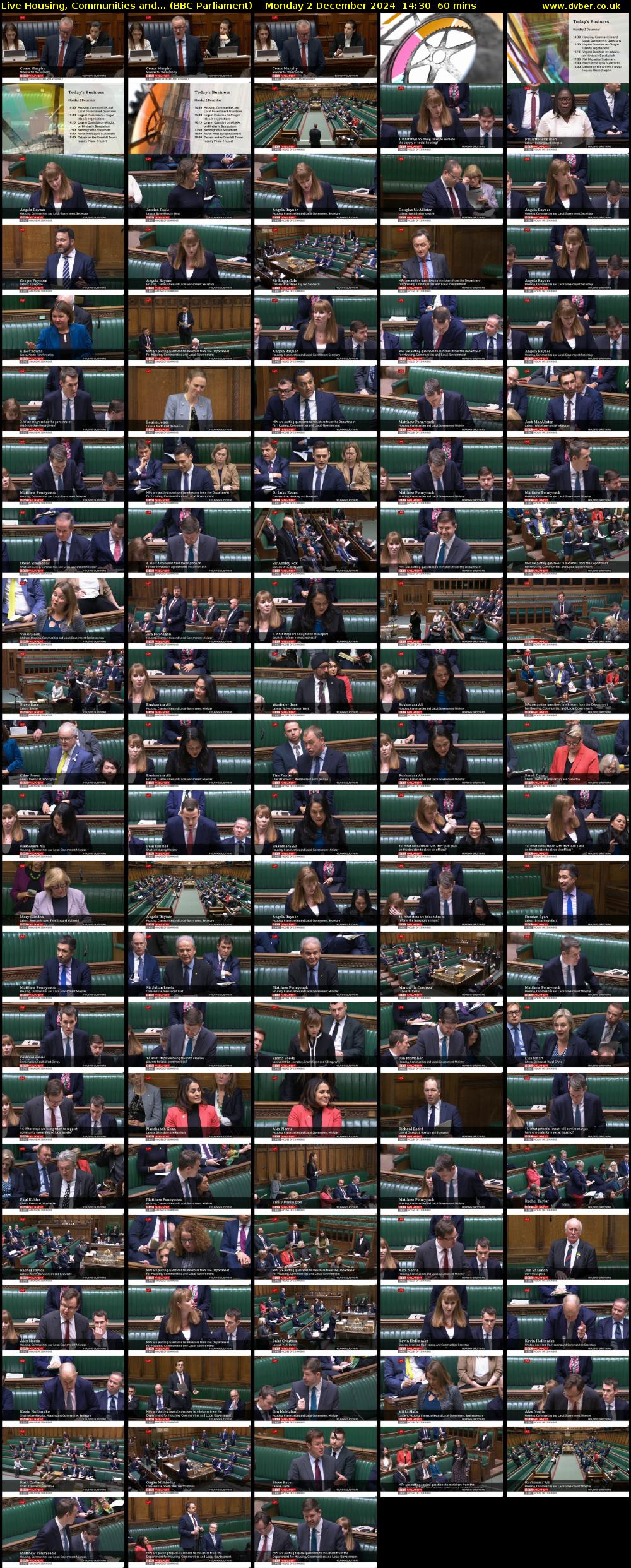 Live Housing, Communities and... (BBC Parliament) Monday 2 December 2024 14:30 - 15:30