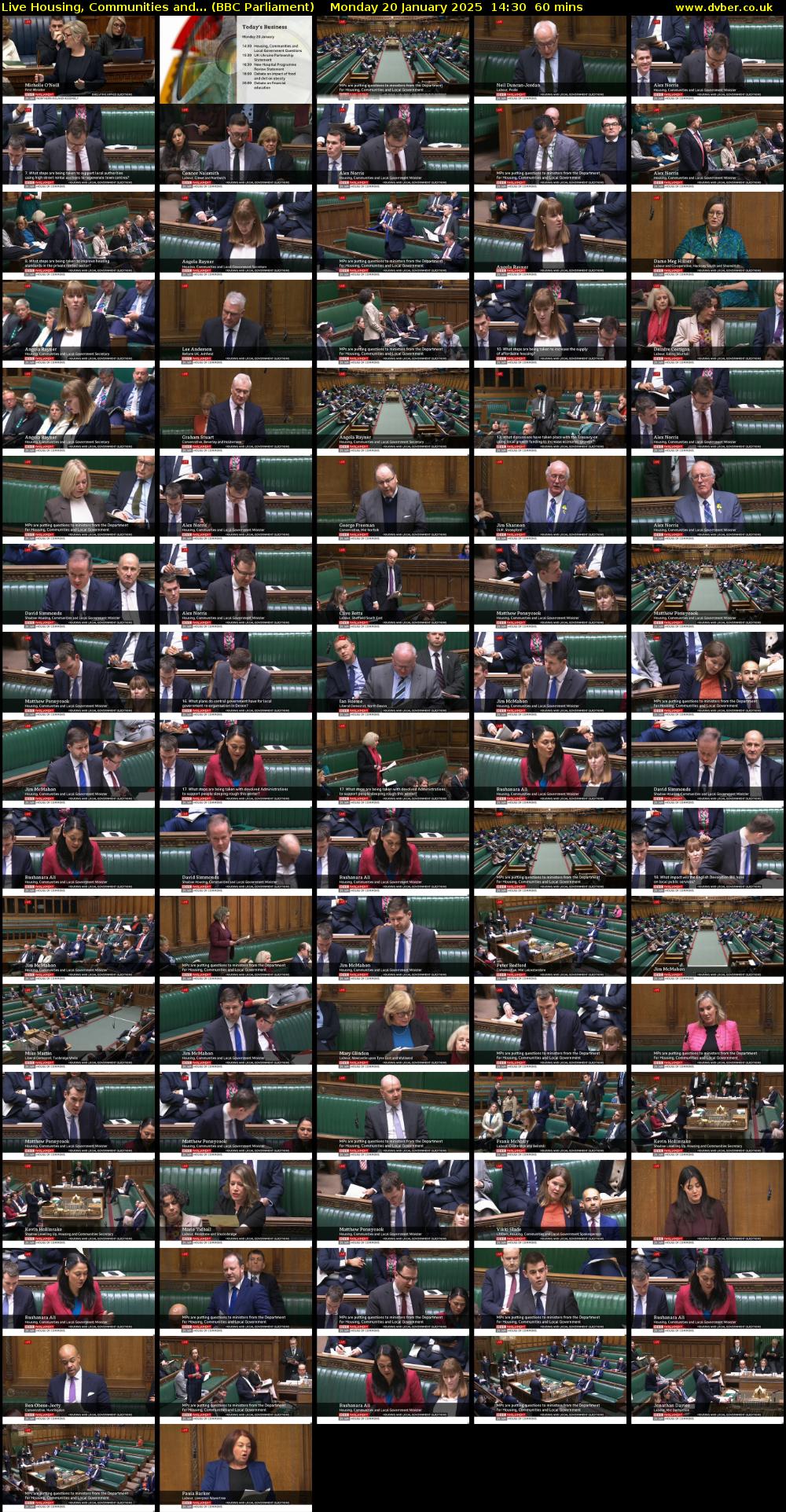 Live Housing, Communities and... (BBC Parliament) Monday 20 January 2025 14:30 - 15:30