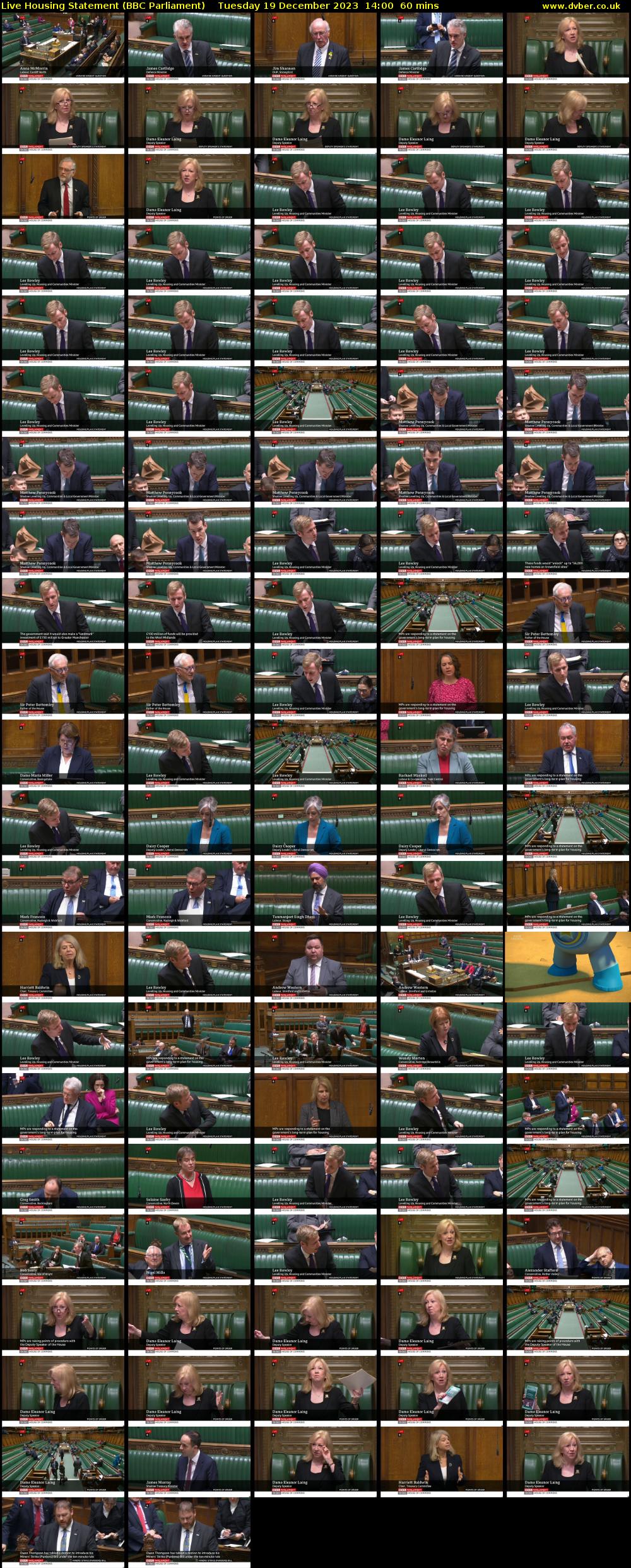 Live Housing Statement (BBC Parliament) Tuesday 19 December 2023 14:00 - 15:00
