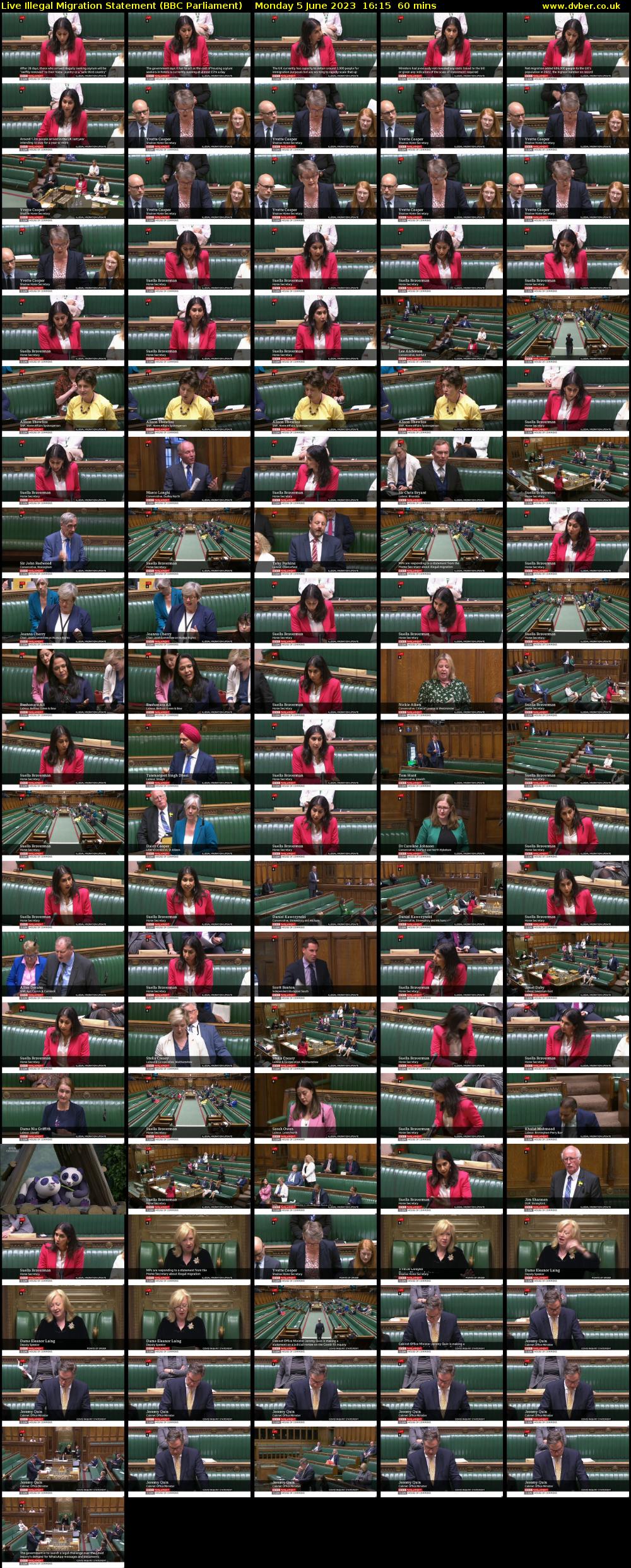 Live Illegal Migration Statement (BBC Parliament) Monday 5 June 2023 16:15 - 17:15