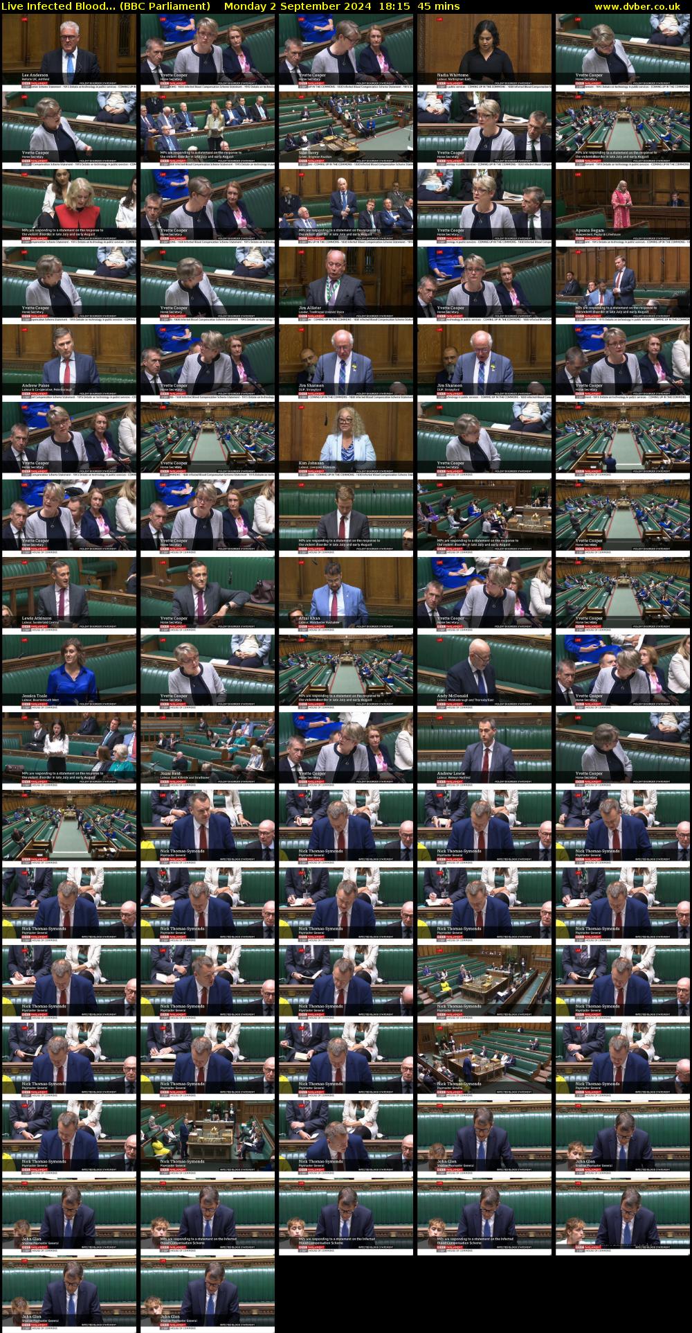 Live Infected Blood... (BBC Parliament) Monday 2 September 2024 18:15 - 19:00