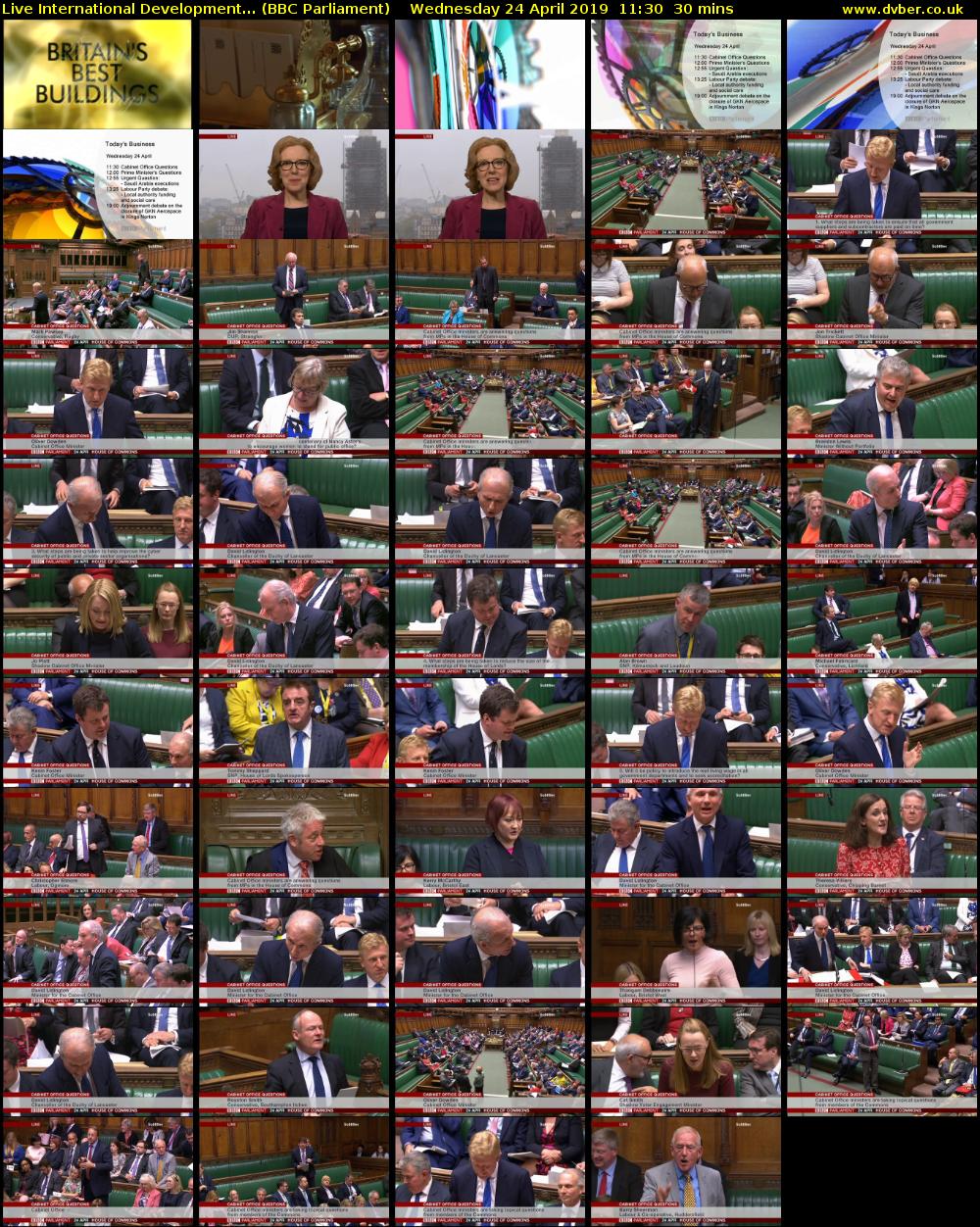 Live International Development... (BBC Parliament) Wednesday 24 April 2019 11:30 - 12:00