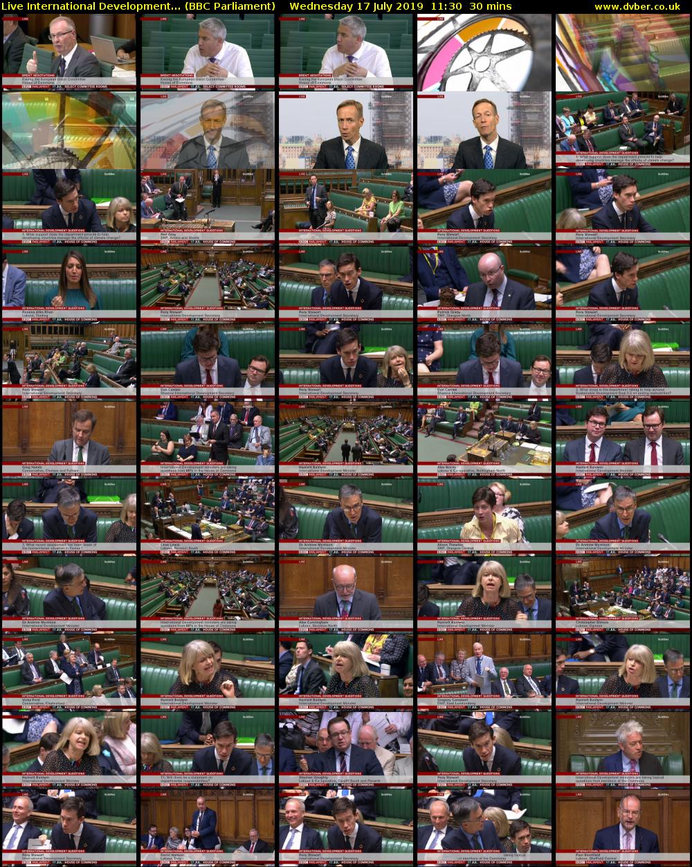 Live International Development... (BBC Parliament) Wednesday 17 July 2019 11:30 - 12:00