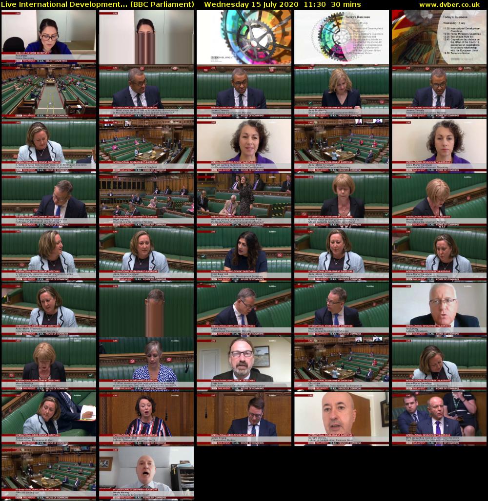 Live International Development... (BBC Parliament) Wednesday 15 July 2020 11:30 - 12:00