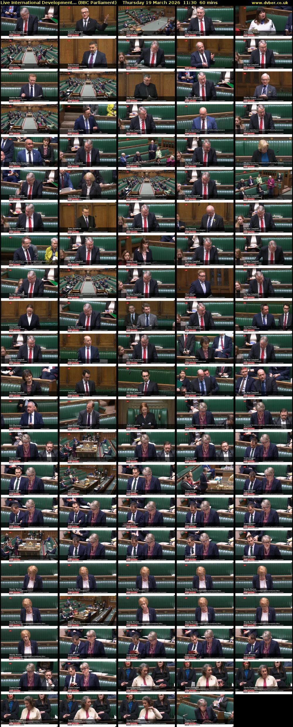 Live International Development... (BBC Parliament) Thursday 19 March 2026 11:30 - 12:30