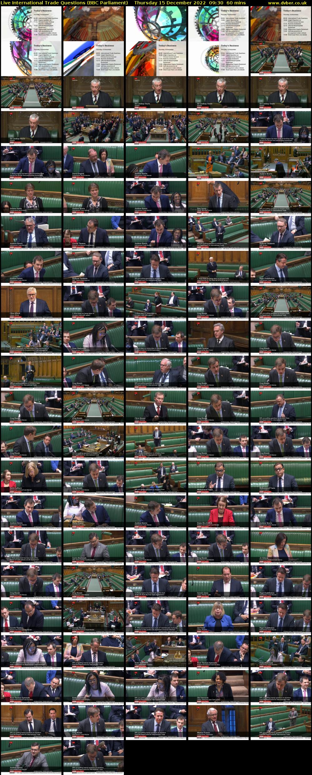 Live International Trade Questions (BBC Parliament) Thursday 15 December 2022 09:30 - 10:30