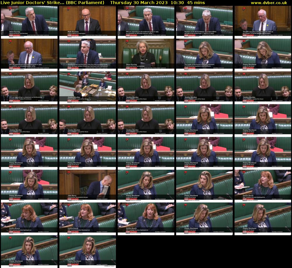 Live Junior Doctors' Strike... (BBC Parliament) Thursday 30 March 2023 10:30 - 11:15