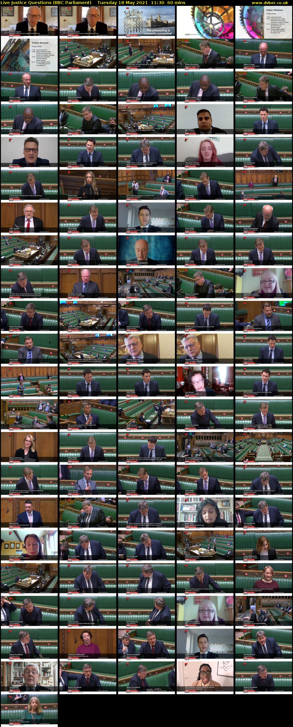 Live Justice Questions (BBC Parliament) Tuesday 18 May 2021 11:30 - 12:30