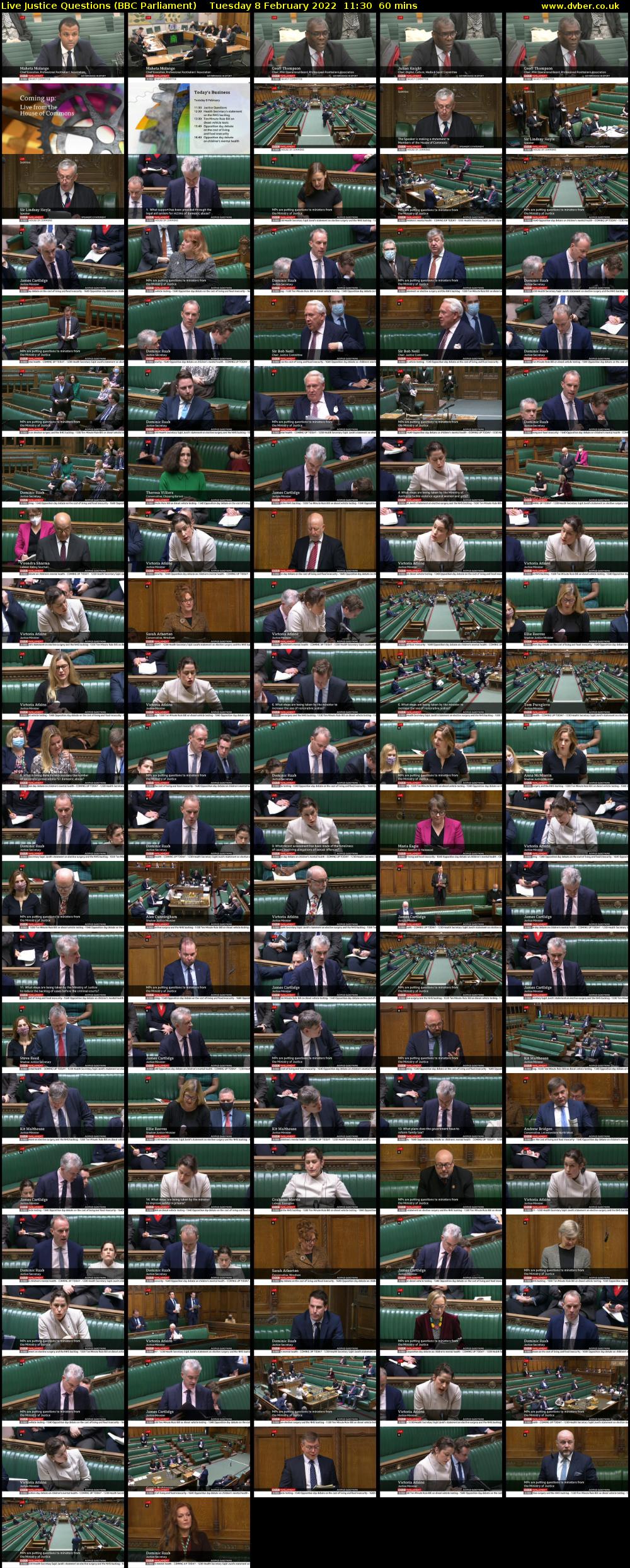 Live Justice Questions (BBC Parliament) Tuesday 8 February 2022 11:30 - 12:30