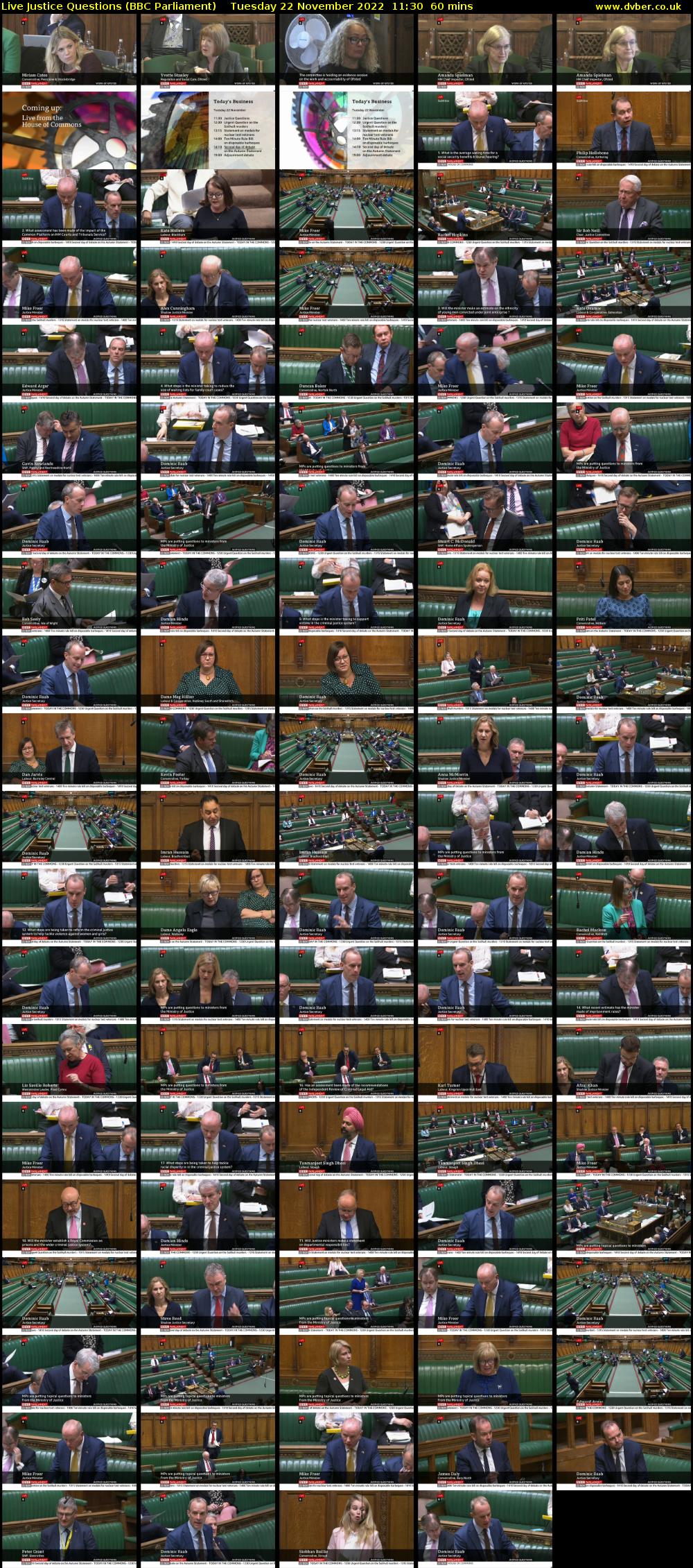Live Justice Questions (BBC Parliament) Tuesday 22 November 2022 11:30 - 12:30