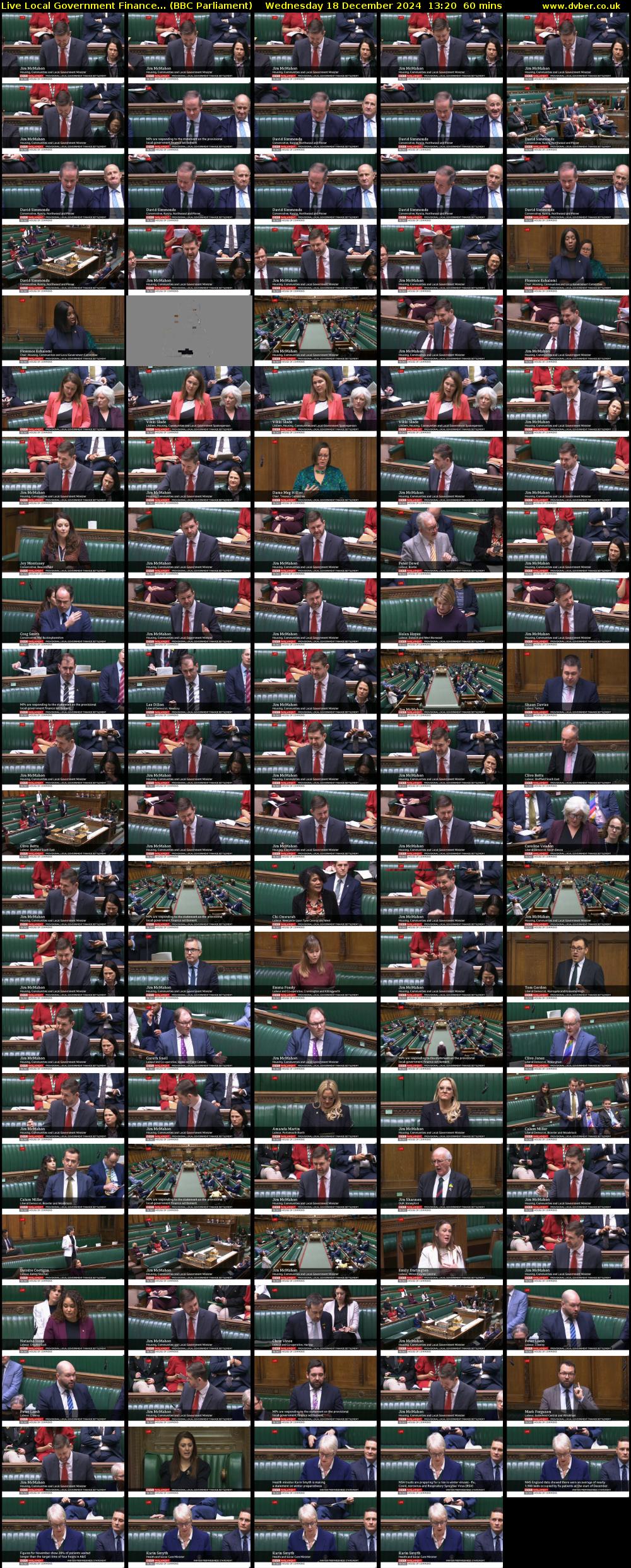 Live Local Government Finance... (BBC Parliament) Wednesday 18 December 2024 13:20 - 14:20