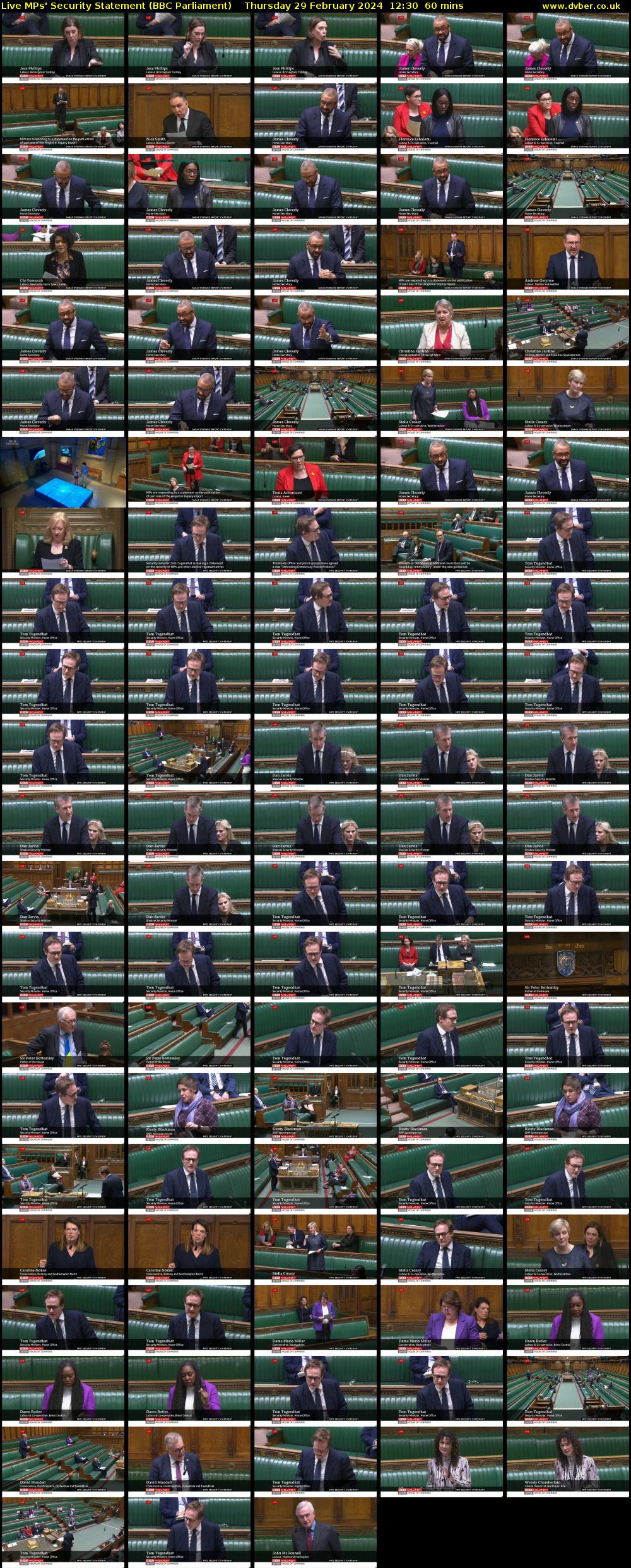 Live MPs' Security Statement (BBC Parliament) Thursday 29 February 2024 12:30 - 13:30