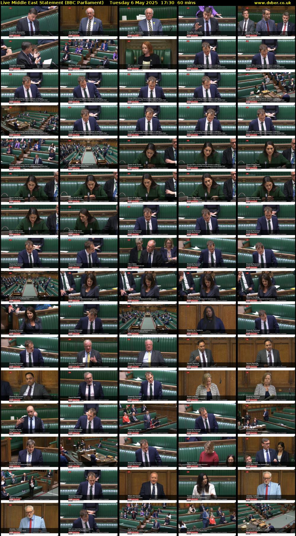 Live Middle East Statement (BBC Parliament) Tuesday 6 May 2025 17:30 - 18:30