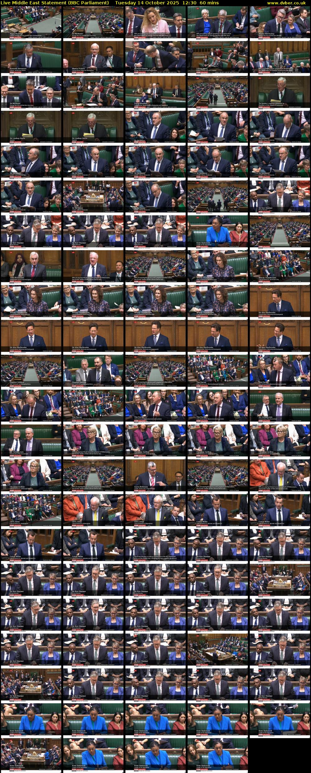 Live Middle East Statement (BBC Parliament) Tuesday 14 October 2025 12:30 - 13:30