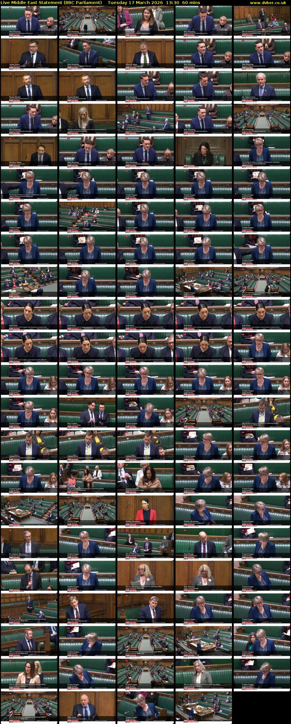 Live Middle East Statement (BBC Parliament) Tuesday 17 March 2026 13:30 - 14:30