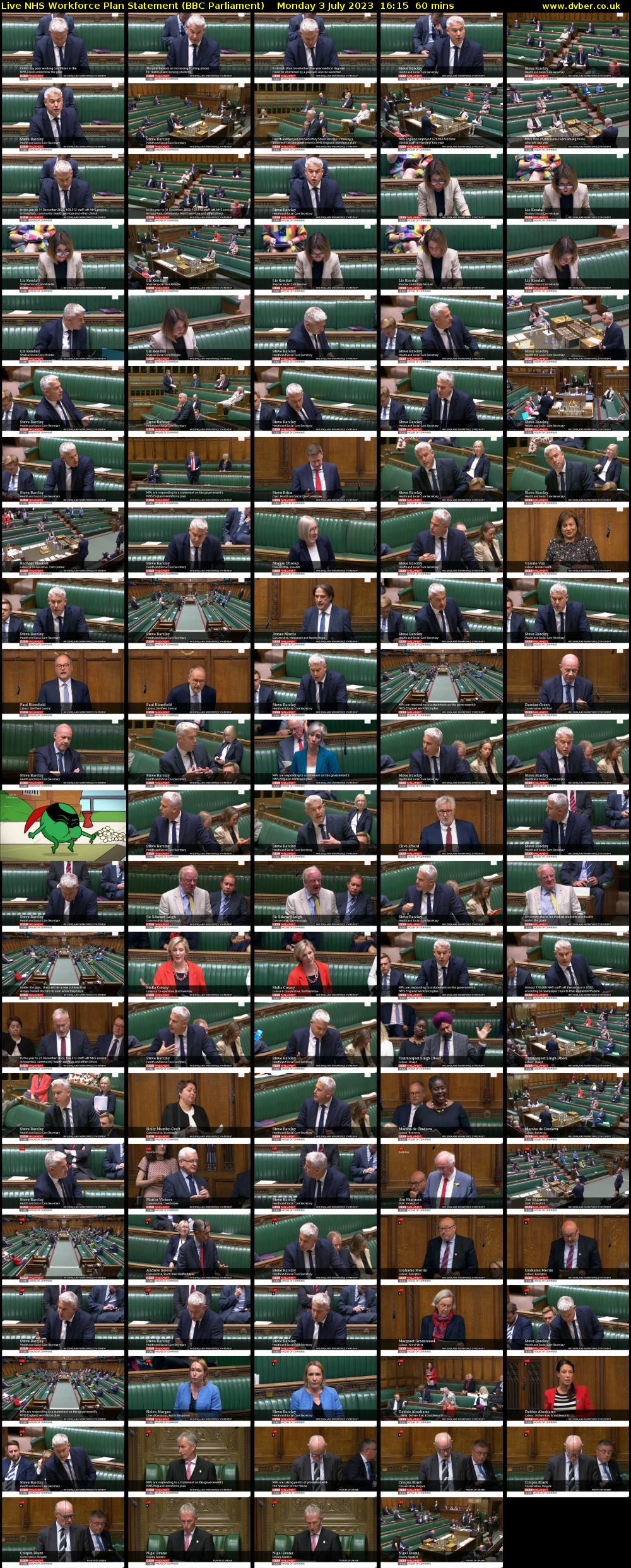 Live NHS Workforce Plan Statement (BBC Parliament) Monday 3 July 2023 16:15 - 17:15