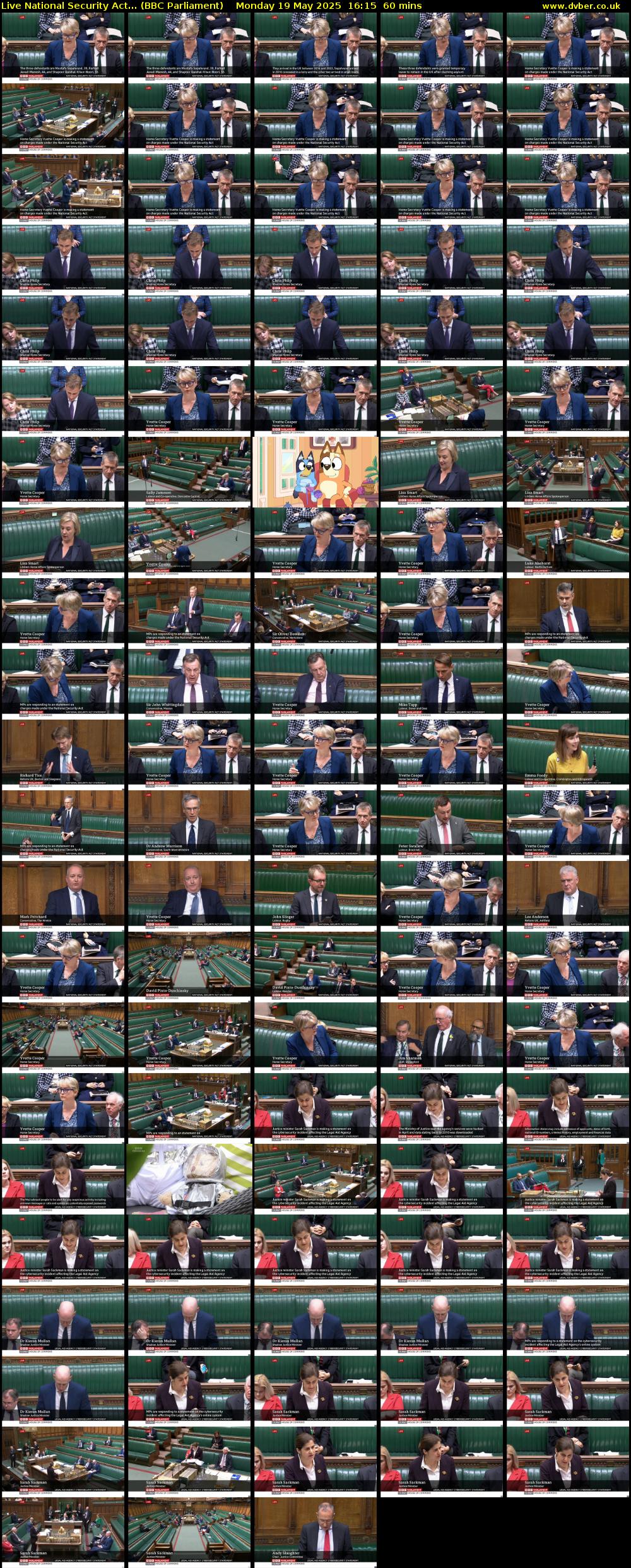 Live National Security Act... (BBC Parliament) Monday 19 May 2025 16:15 - 17:15