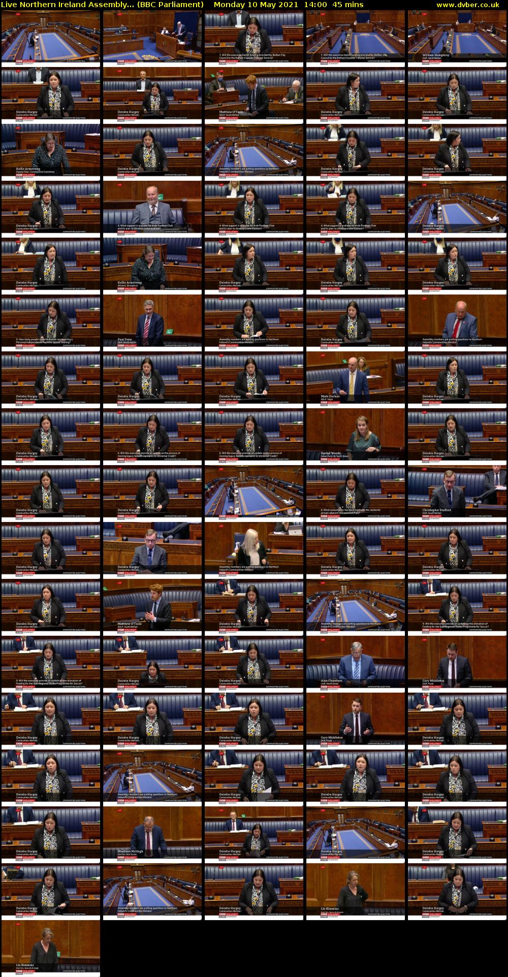 Live Northern Ireland Assembly... (BBC Parliament) Monday 10 May 2021 14:00 - 14:45