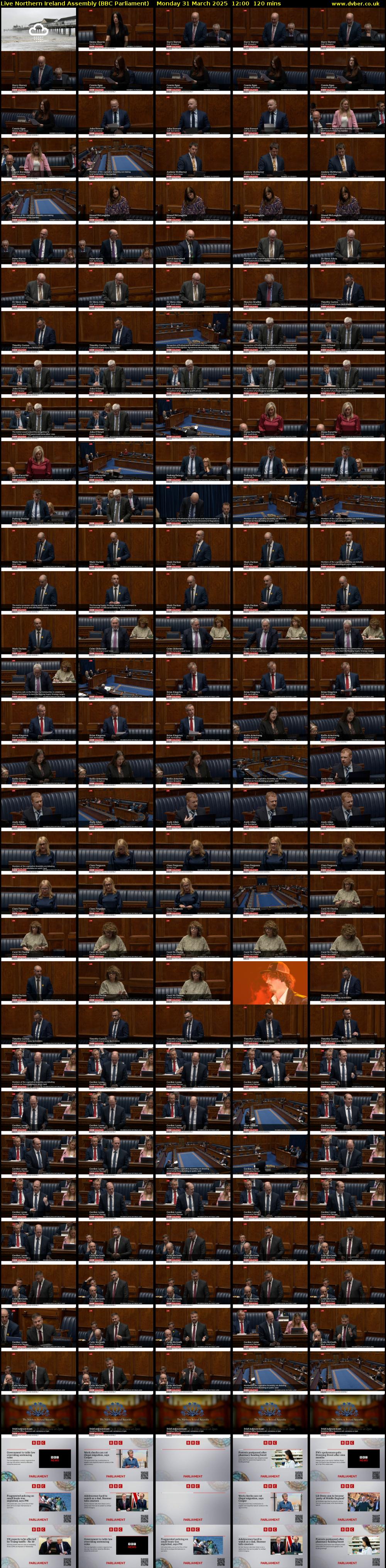 Live Northern Ireland Assembly (BBC Parliament) Monday 31 March 2025 12:00 - 14:00
