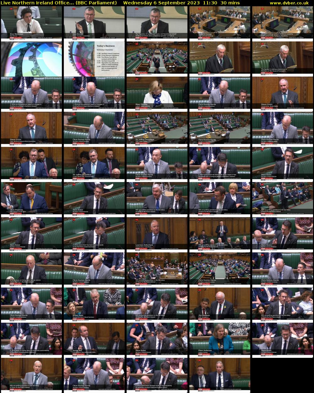 Live Northern Ireland Office... (BBC Parliament) Wednesday 6 September 2023 11:30 - 12:00