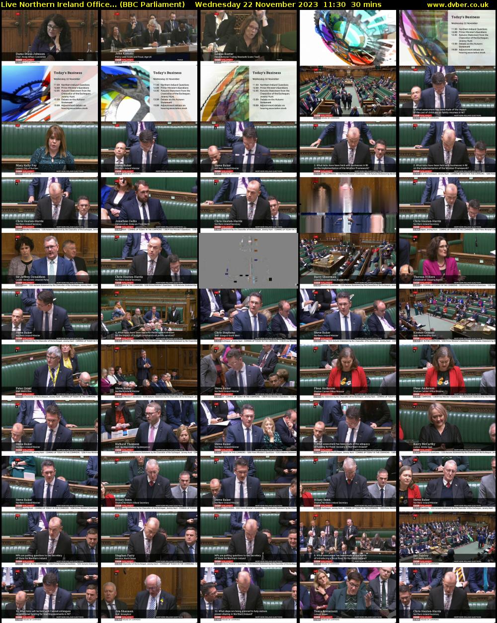 Live Northern Ireland Office... (BBC Parliament) Wednesday 22 November 2023 11:30 - 12:00