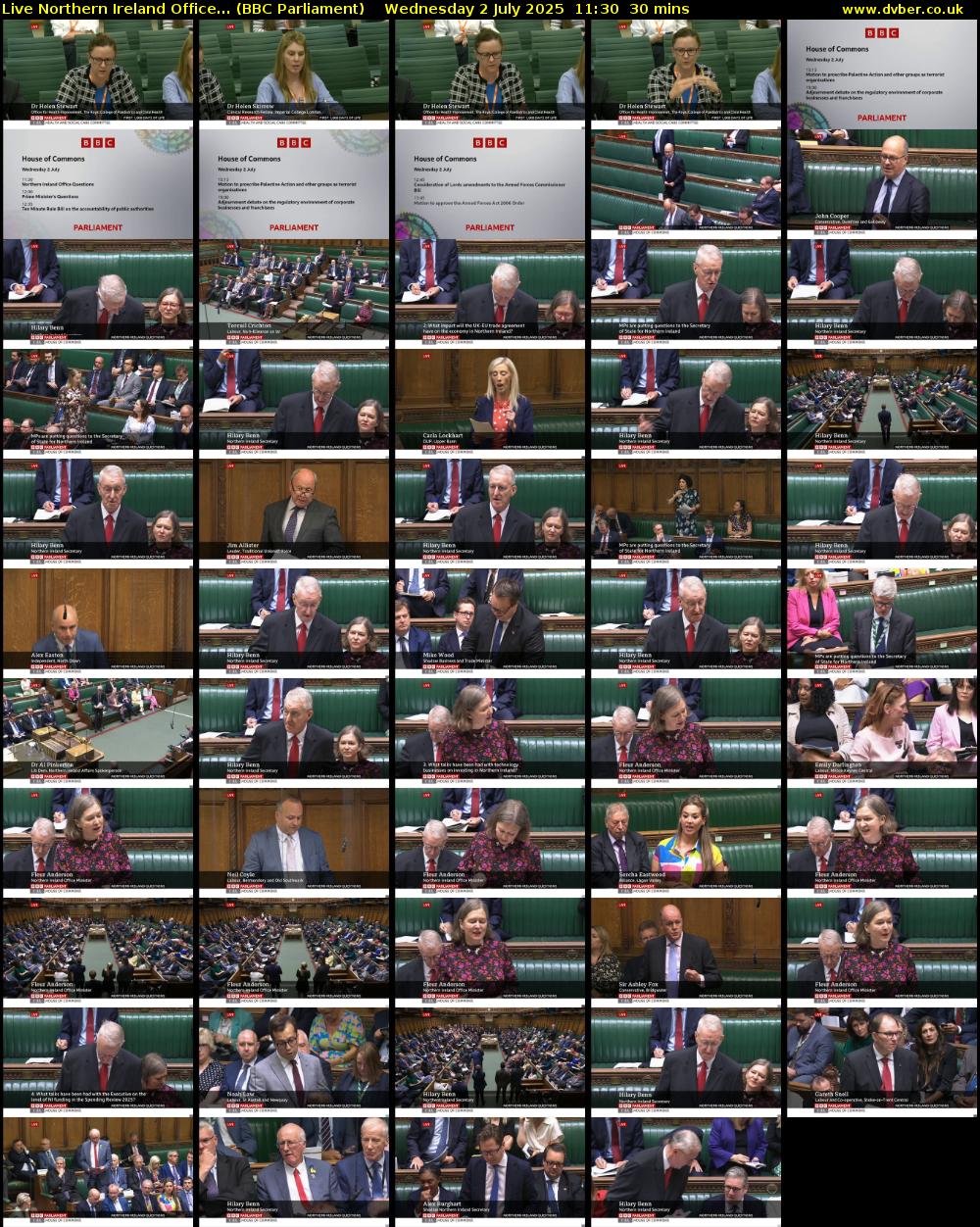 Live Northern Ireland Office... (BBC Parliament) Wednesday 2 July 2025 11:30 - 12:00