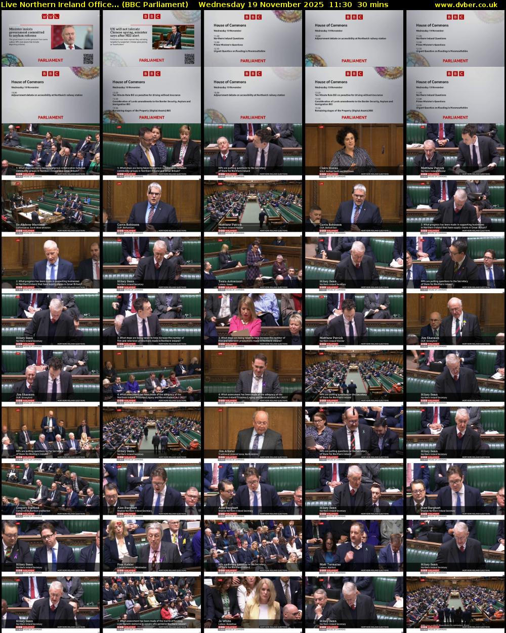Live Northern Ireland Office... (BBC Parliament) Wednesday 19 November 2025 11:30 - 12:00
