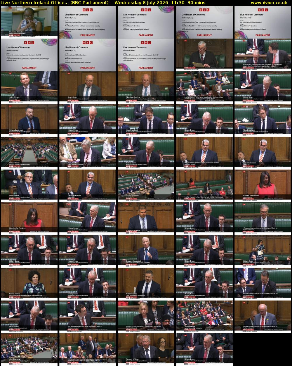 Live Northern Ireland Office... (BBC Parliament) Wednesday 8 July 2026 11:30 - 12:00