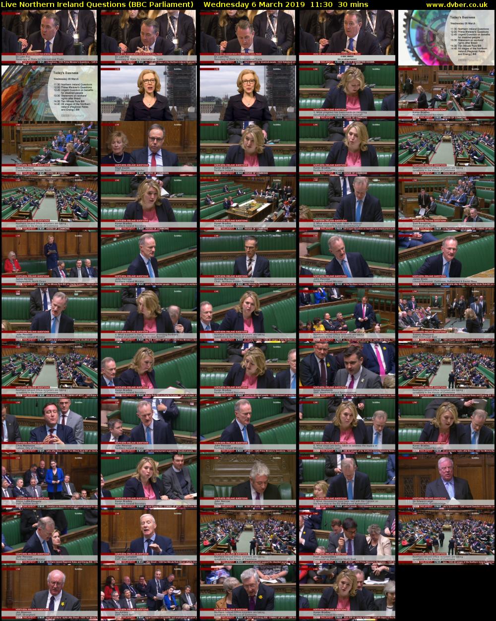Live Northern Ireland Questions (BBC Parliament) Wednesday 6 March 2019 11:30 - 12:00
