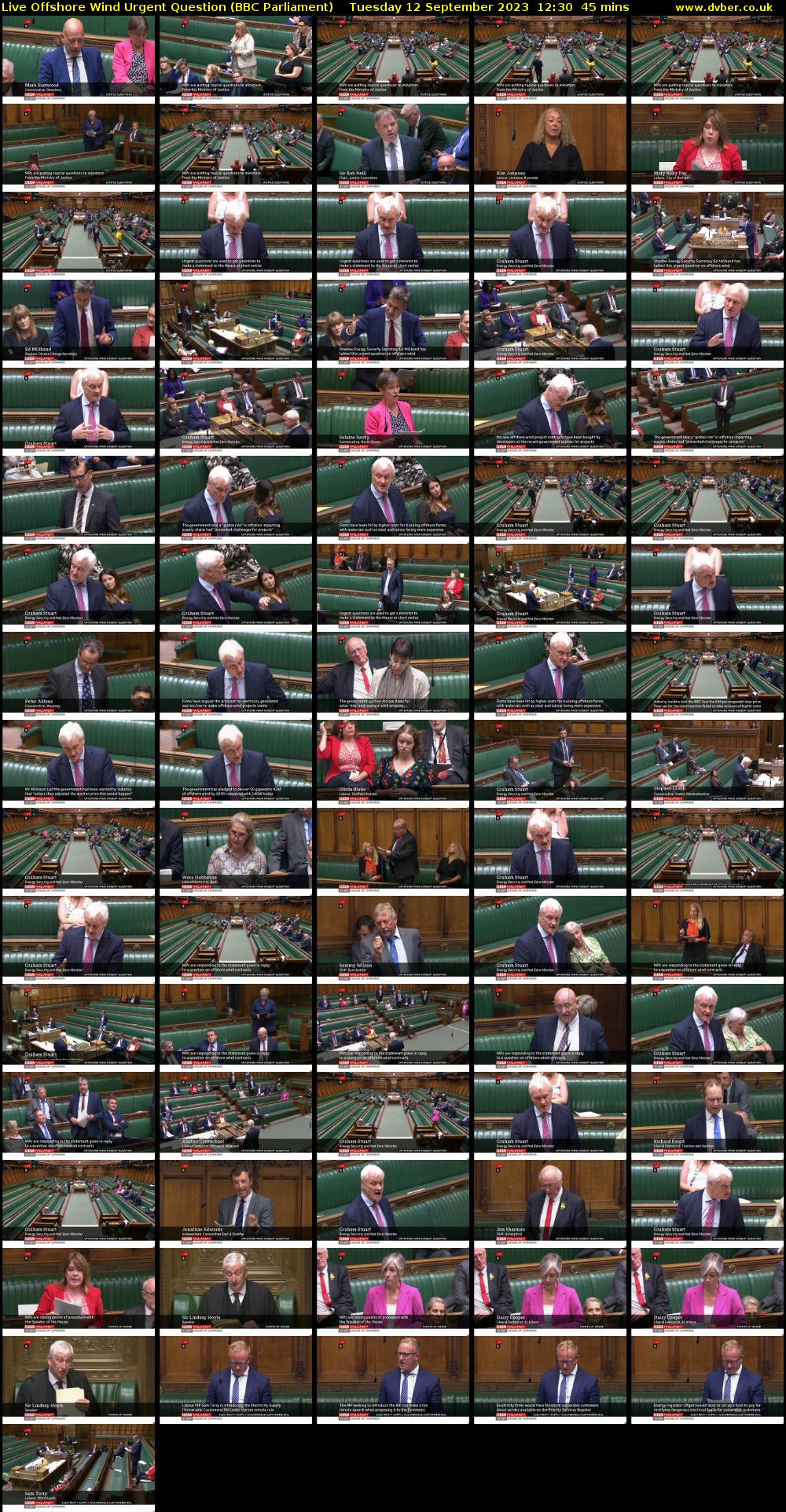 Live Offshore Wind Urgent Question (BBC Parliament) Tuesday 12 September 2023 12:30 - 13:15
