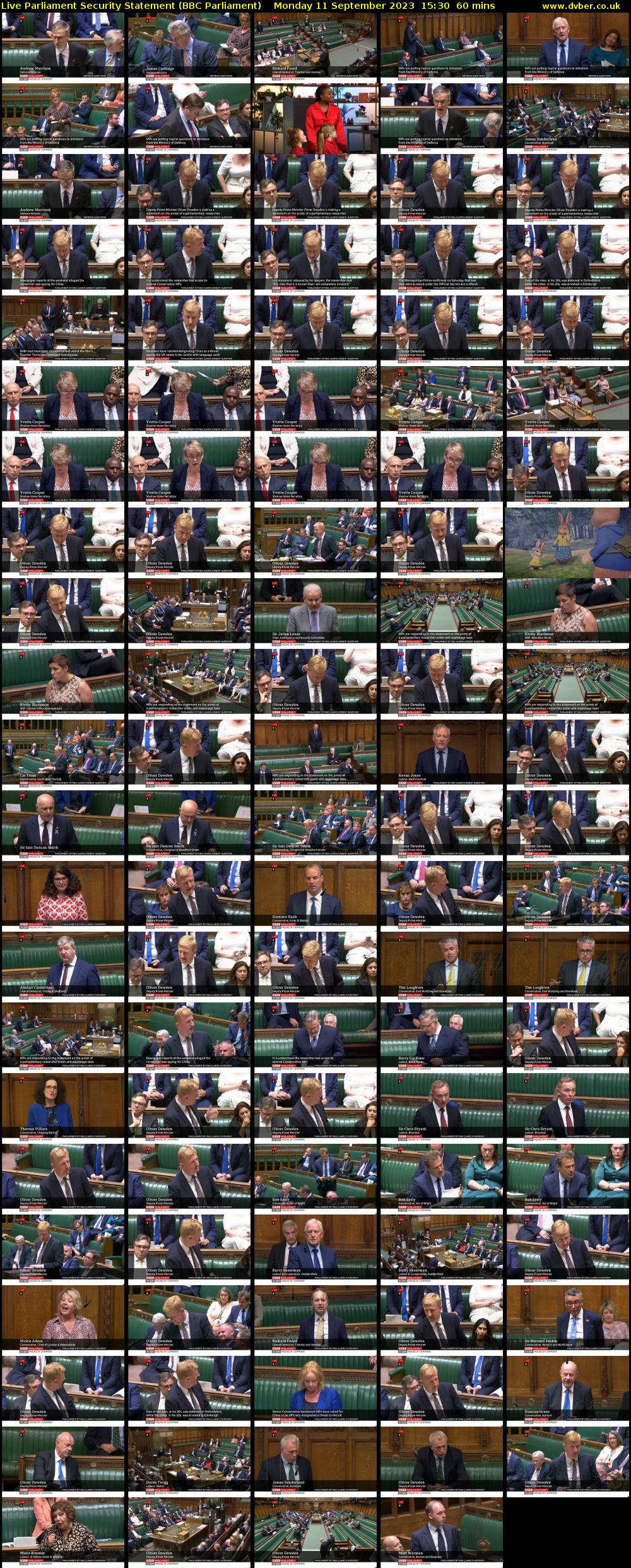 Live Parliament Security Statement (BBC Parliament) Monday 11 September 2023 15:30 - 16:30