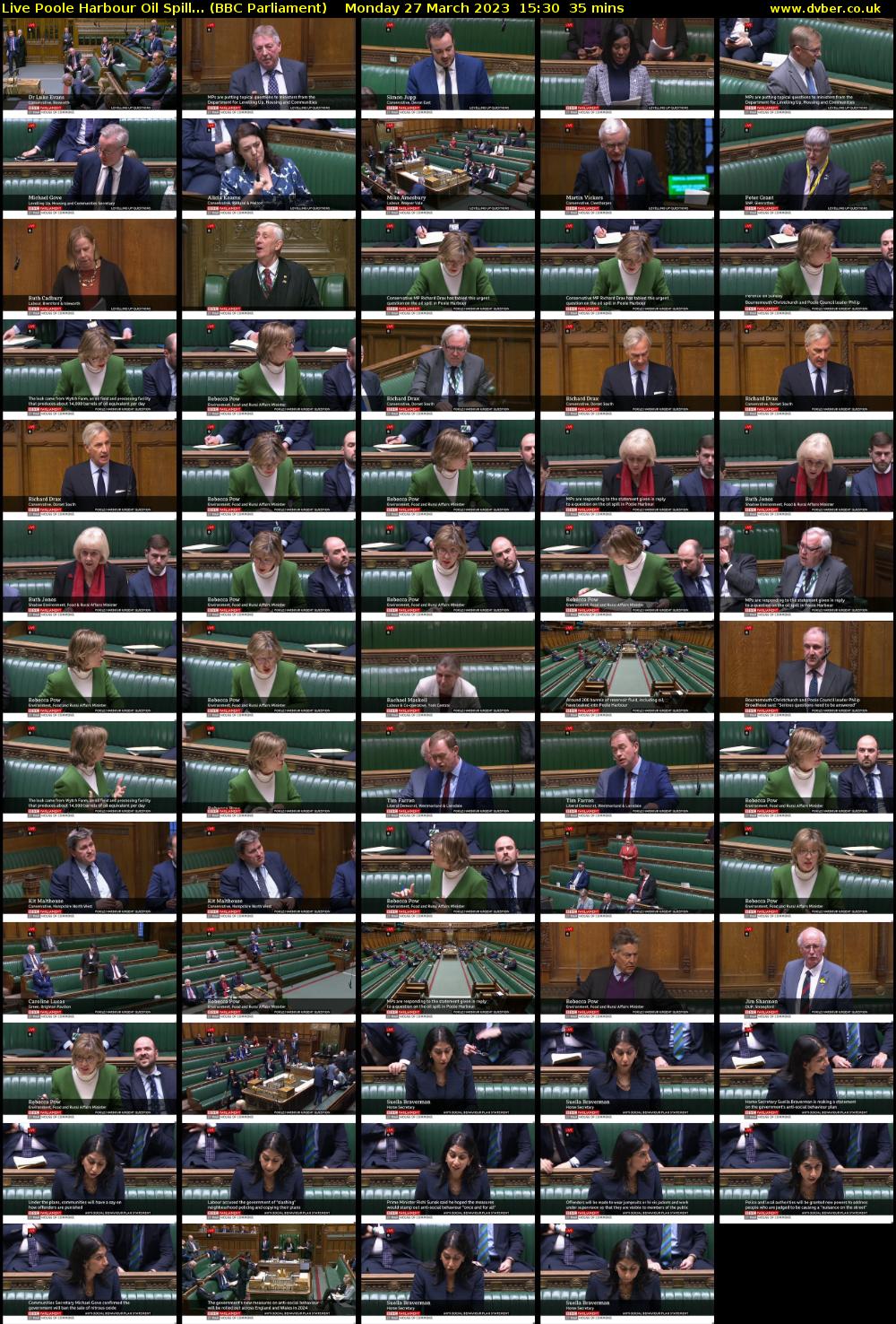 Live Poole Harbour Oil Spill... (BBC Parliament) Monday 27 March 2023 15:30 - 16:05