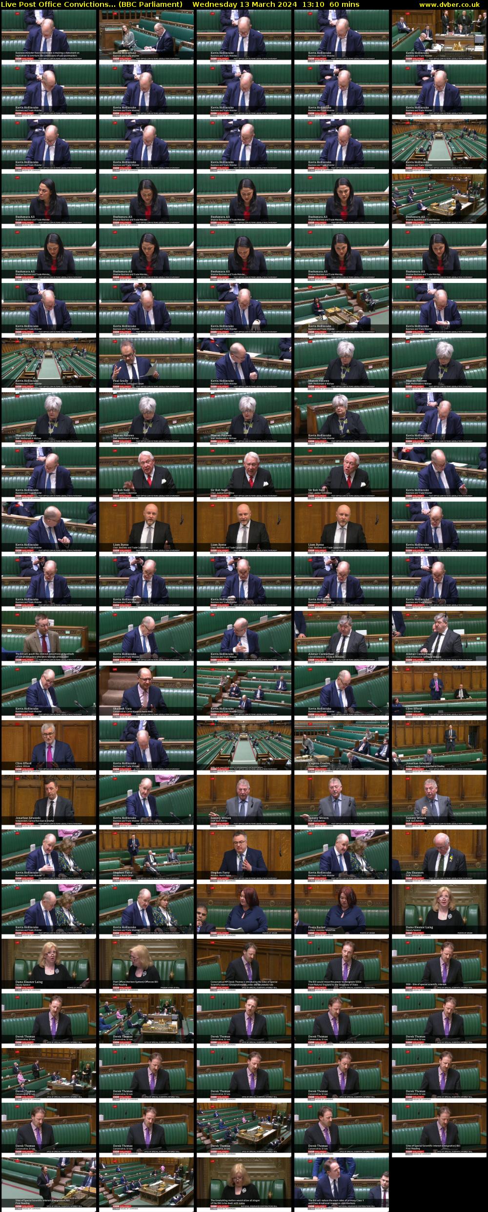 Live Post Office Convictions... (BBC Parliament) Wednesday 13 March 2024 13:10 - 14:10
