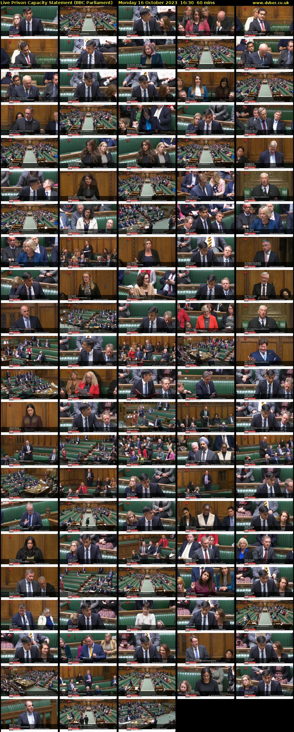 Live Prison Capacity Statement (BBC Parliament) Monday 16 October 2023 16:30 - 17:30