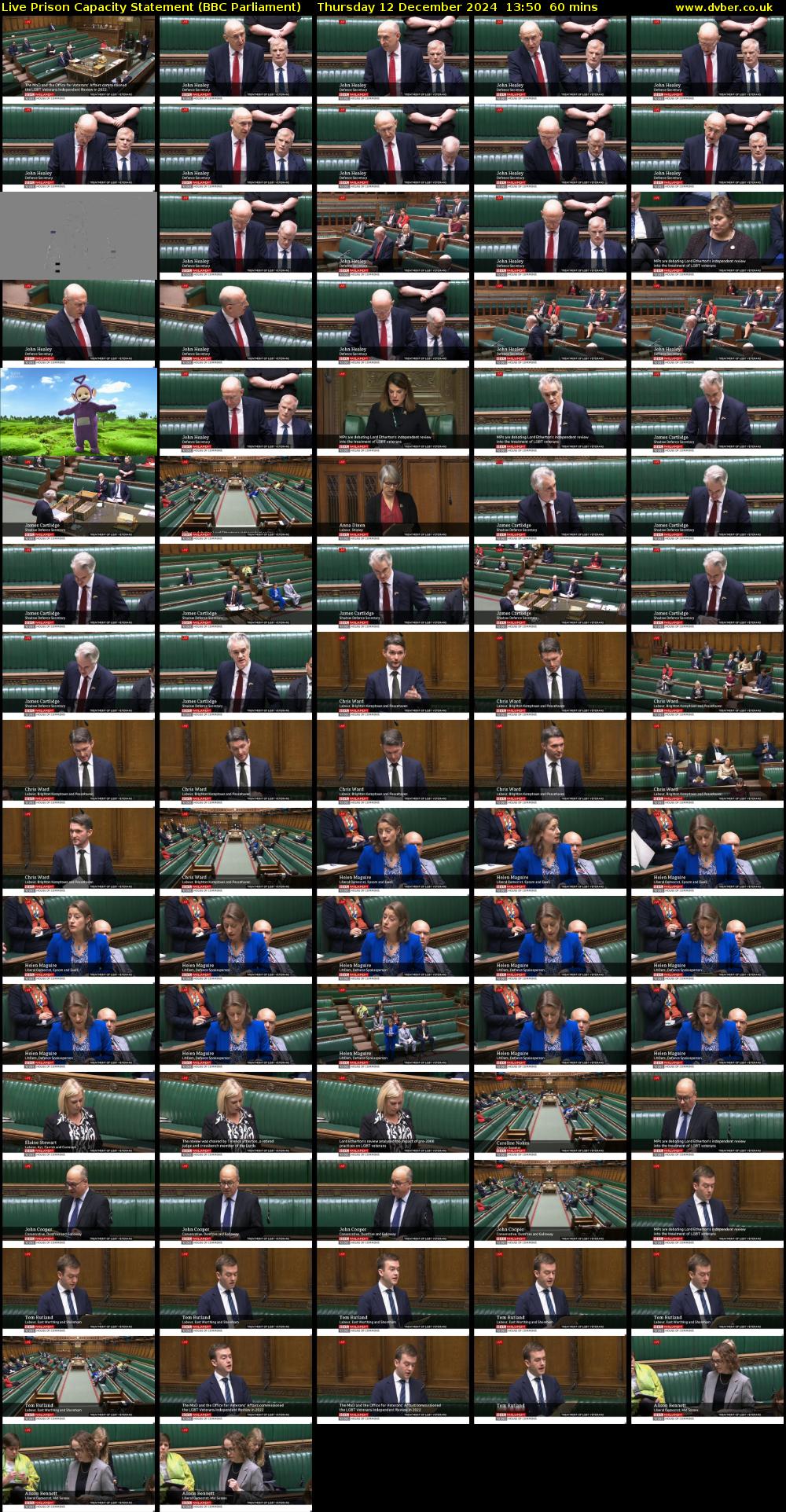 Live Prison Capacity Statement (BBC Parliament) Thursday 12 December 2024 13:50 - 14:50