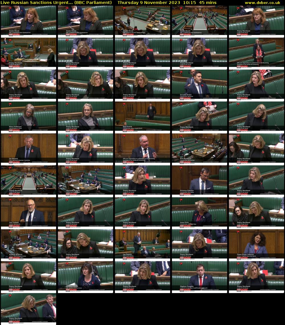 Live Russian Sanctions Urgent... (BBC Parliament) Thursday 9 November 2023 10:15 - 11:00