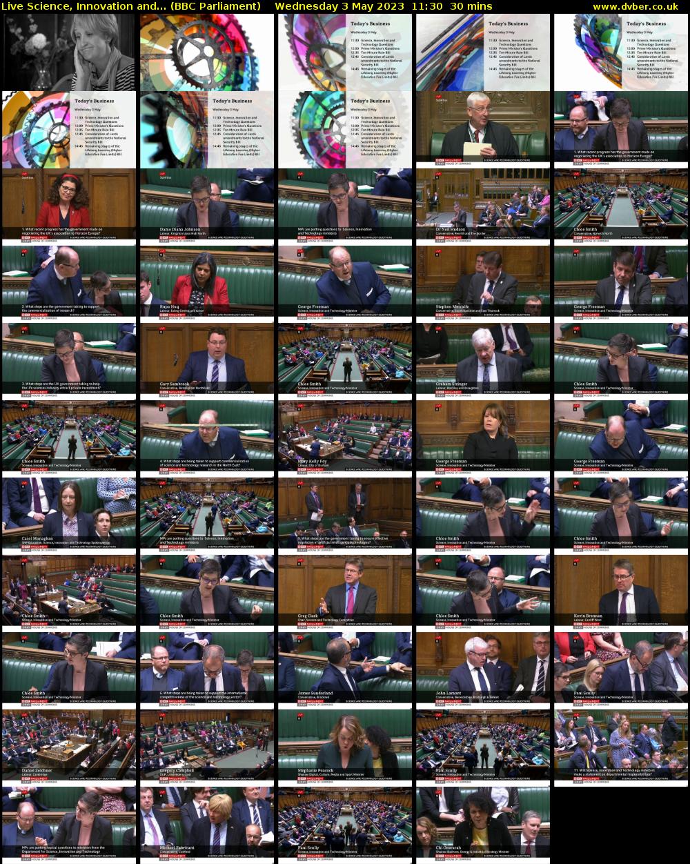 Live Science, Innovation and... (BBC Parliament) Wednesday 3 May 2023 11:30 - 12:00