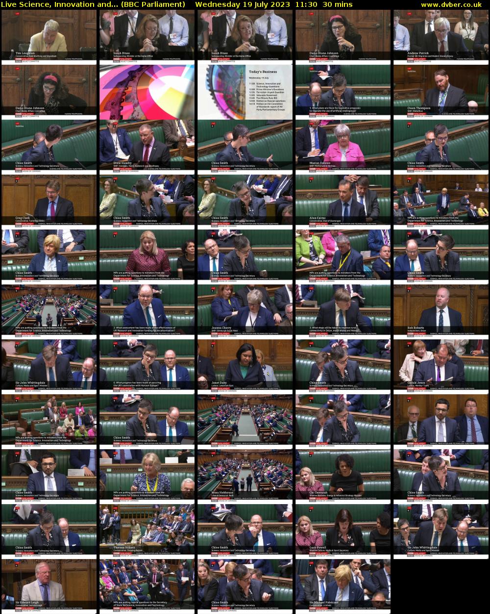 Live Science, Innovation and... (BBC Parliament) Wednesday 19 July 2023 11:30 - 12:00