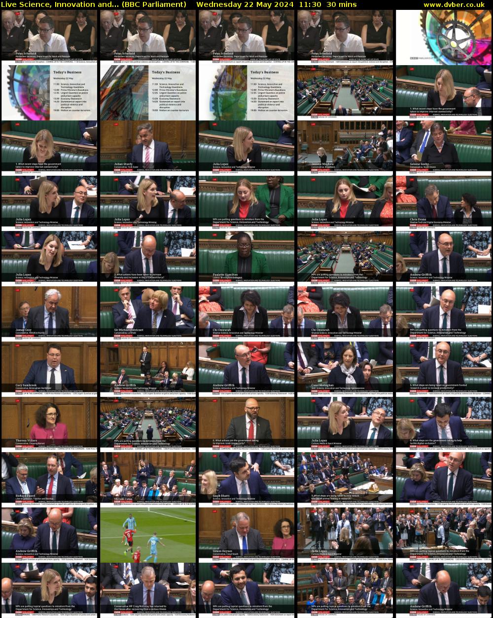 Live Science, Innovation and... (BBC Parliament) Wednesday 22 May 2024 11:30 - 12:00