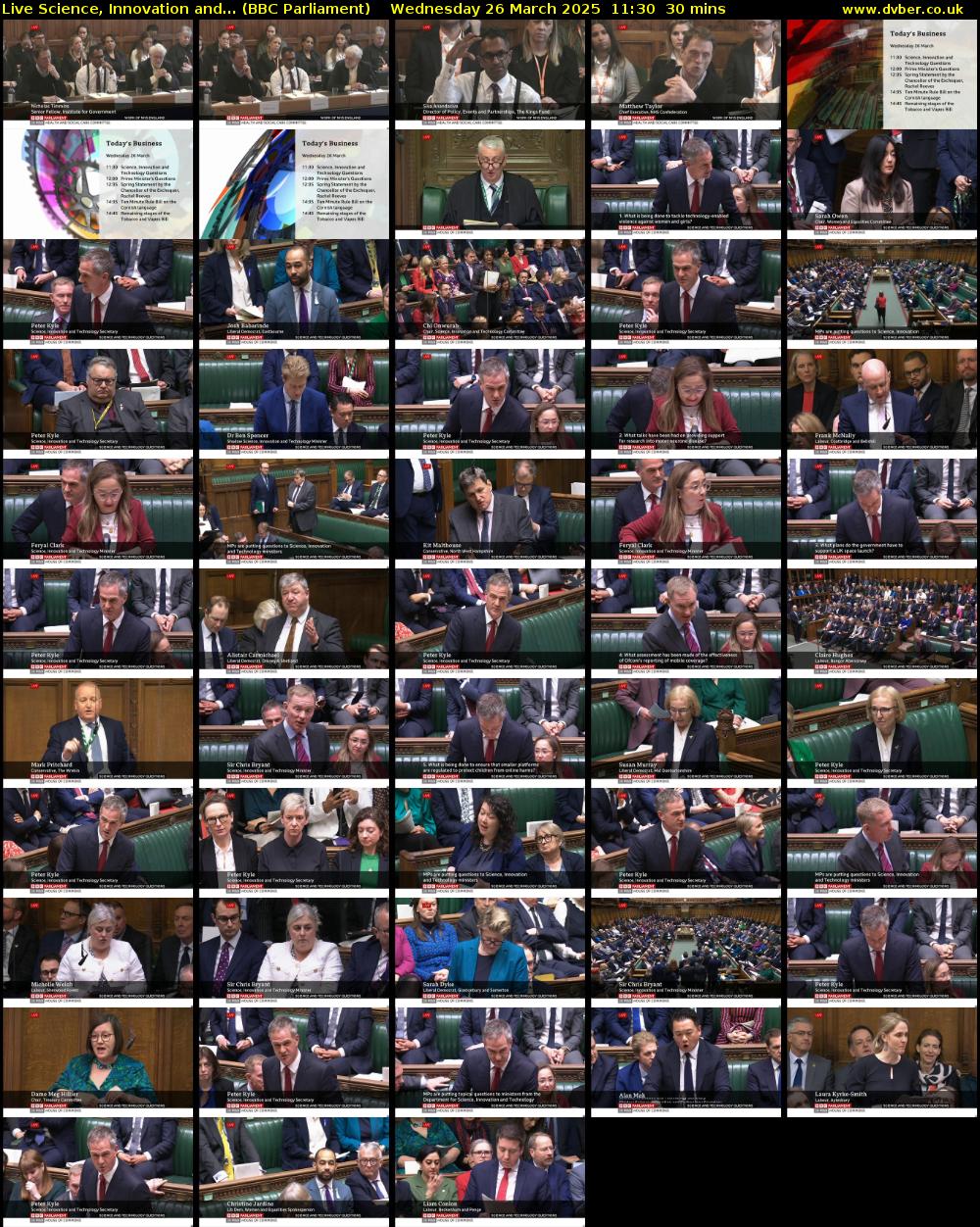 Live Science, Innovation and... (BBC Parliament) Wednesday 26 March 2025 11:30 - 12:00