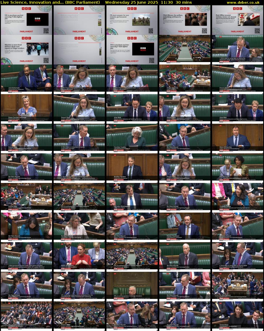 Live Science, Innovation and... (BBC Parliament) Wednesday 25 June 2025 11:30 - 12:00