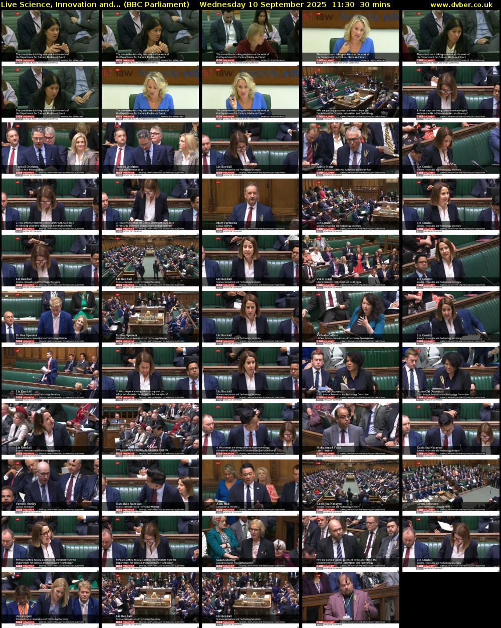 Live Science, Innovation and... (BBC Parliament) Wednesday 10 September 2025 11:30 - 12:00