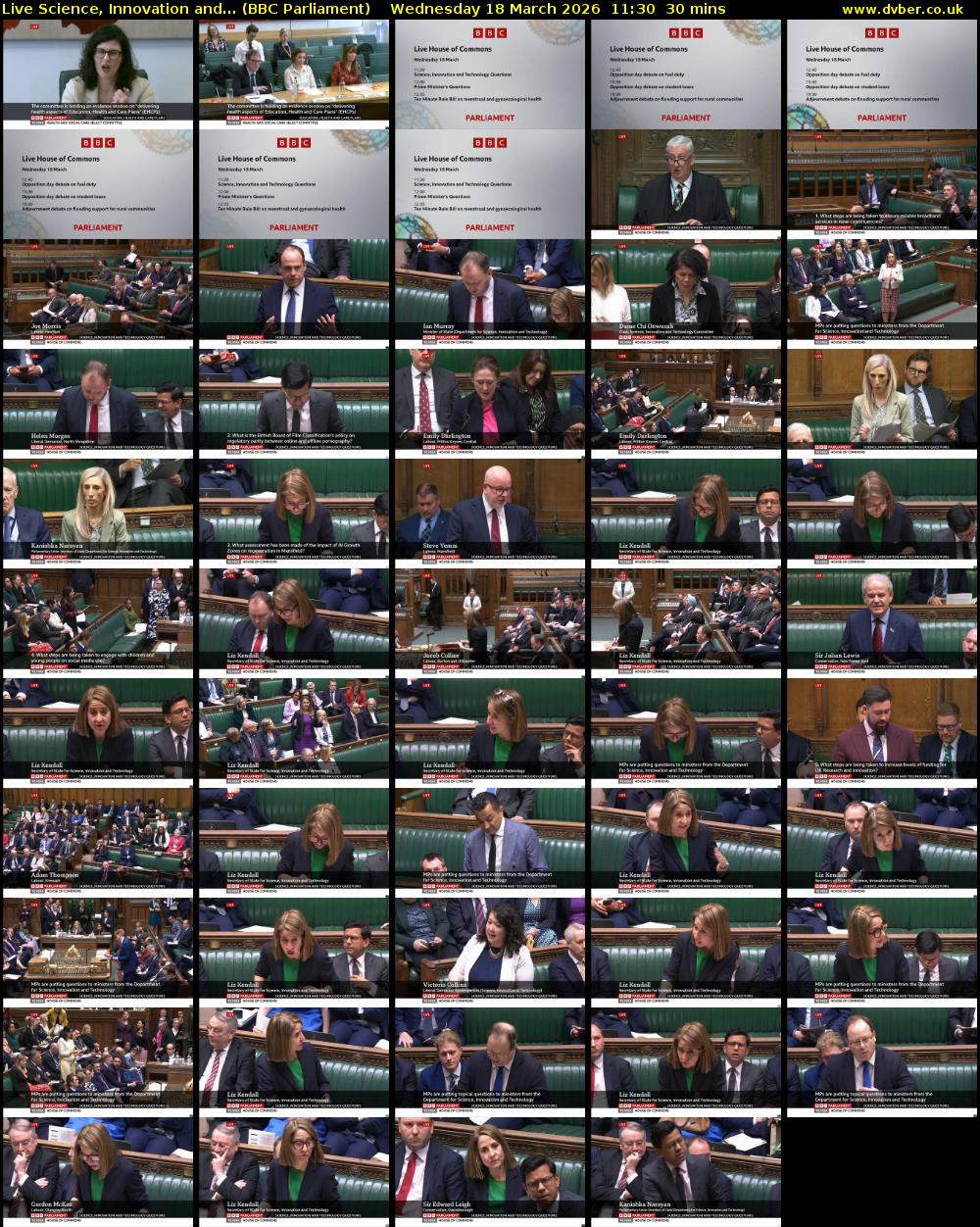 Live Science, Innovation and... (BBC Parliament) Wednesday 18 March 2026 11:30 - 12:00
