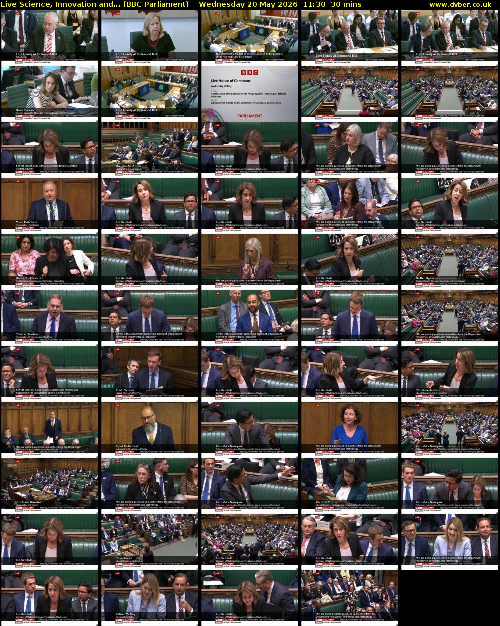 Live Science, Innovation and... (BBC Parliament) Wednesday 20 May 2026 11:30 - 12:00