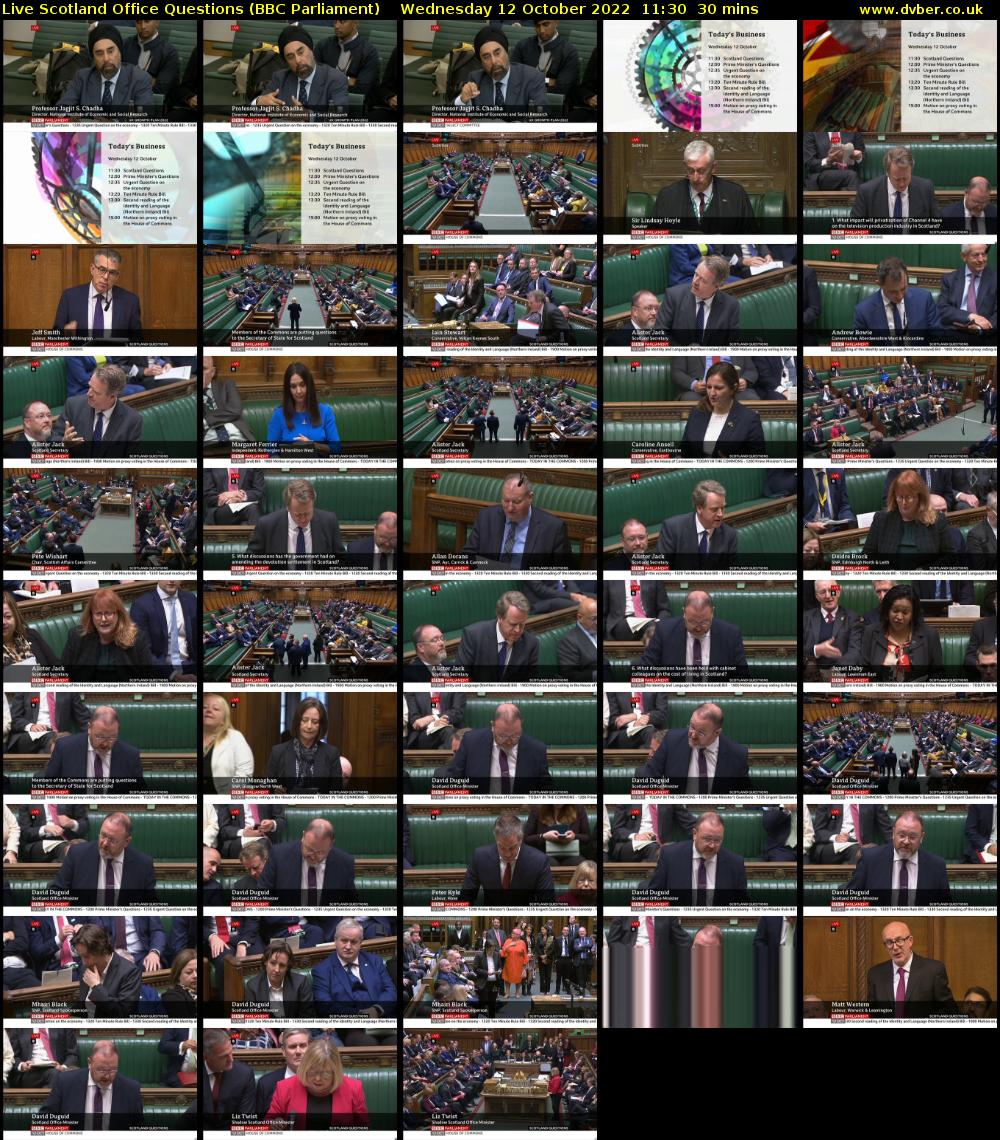 Live Scotland Office Questions (BBC Parliament) Wednesday 12 October 2022 11:30 - 12:00