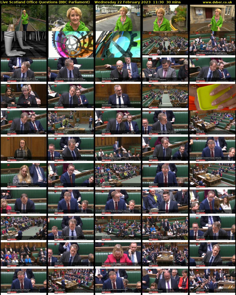 Live Scotland Office Questions (BBC Parliament) Wednesday 22 February 2023 11:30 - 12:00