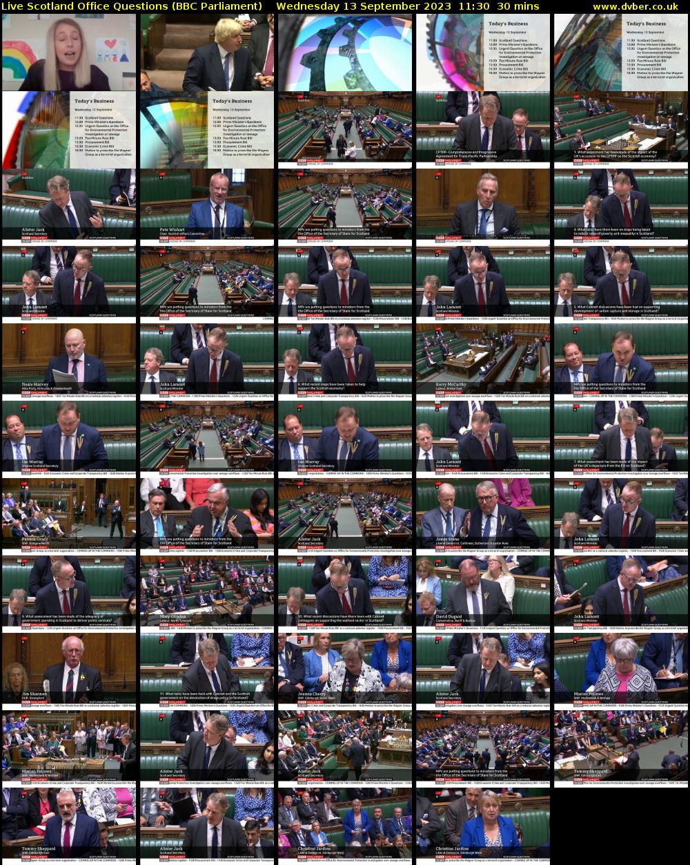 Live Scotland Office Questions (BBC Parliament) Wednesday 13 September 2023 11:30 - 12:00
