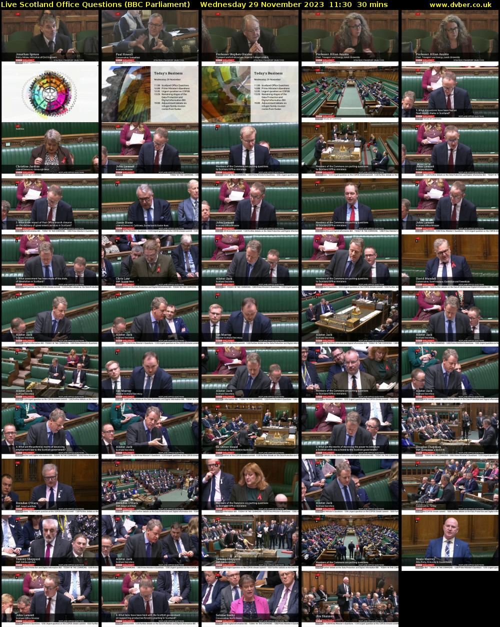 Live Scotland Office Questions (BBC Parliament) Wednesday 29 November 2023 11:30 - 12:00